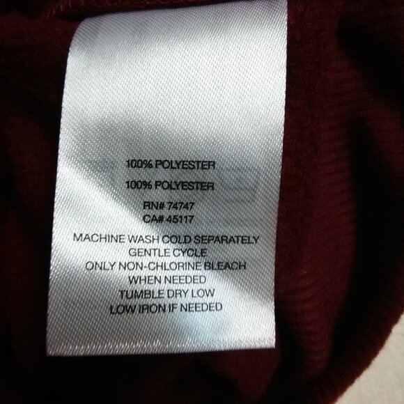 Natural Reflections pullover "fleece" maroon color XL - NWT new - Picture 6 of 14